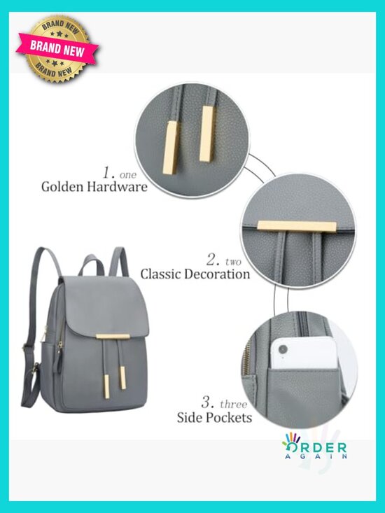 Trendy Faux Leather Backpack Purse for Women Daypack Travel Shoulder Bag Casual